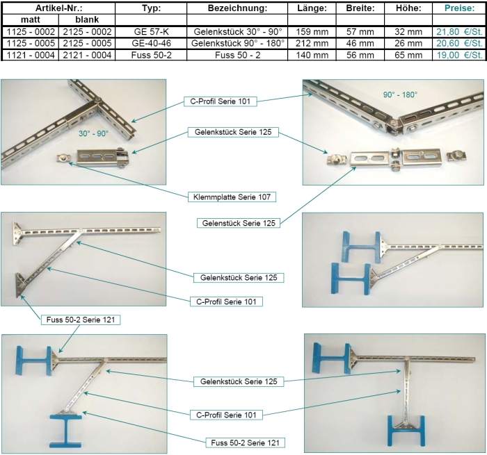 Gelenkstücke Gelenkstücke