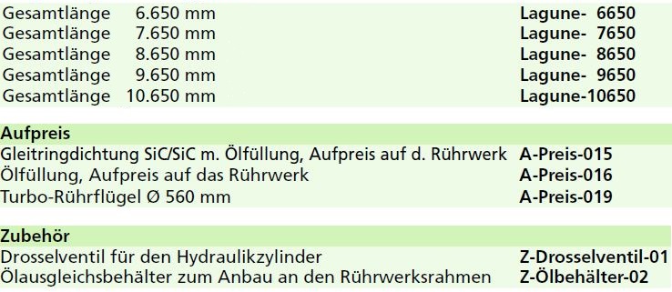 Lagunenrührwerk bis 10.650