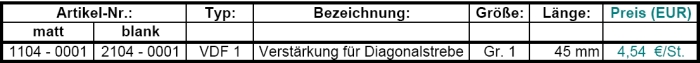 Verstärkung für Diagonalstreben