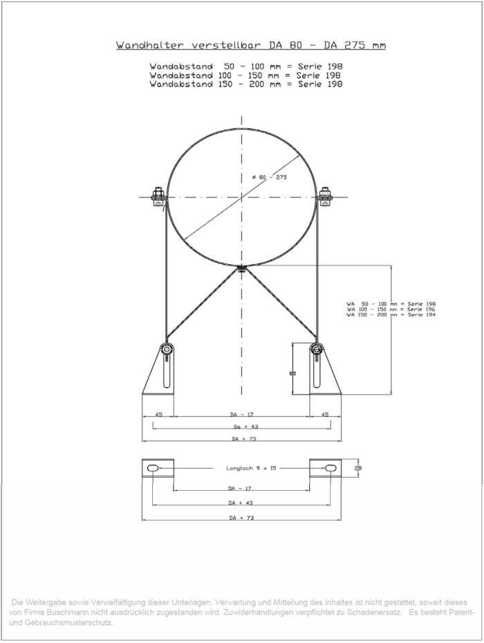 Wandhalter verstellbar